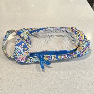 Vera Bradley Capri Blue Shoe Accessory Bag Retired Rare Mesh Front Zipper Travel